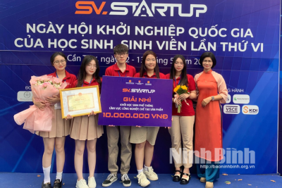 Nhóm tác giả học sinh tỉnh Ninh Bình giành giải nhì cuộc thi “Học sinh, sinh viên với ý tưởng khởi nghiệp” cấp quốc gia năm 2024
